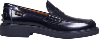 Tod's Zwarte mocassin met zichtbare stiksels - Dames - Loafers - Zwart - 38 1/2 EU - Leer - Schoenen