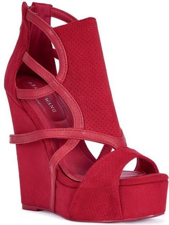 Azalea Wang Xareni Strappy Red Wedge at Nordstrom, Size 8.5