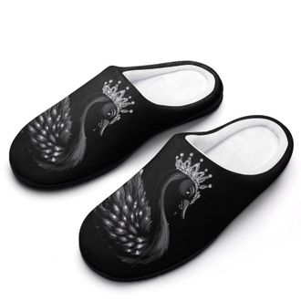 Generic Swan Womens Slippers Warm House Slippers Indoor House Shoes with Anti-Skid Rubber Sole