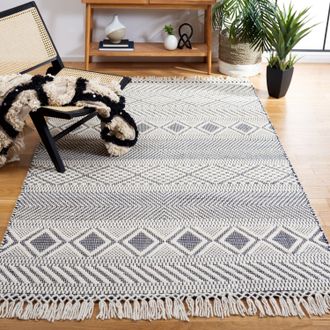 Safavieh Natura Hand Made Area rug, Ivory / Navy Bohemian Style Non-Shedding