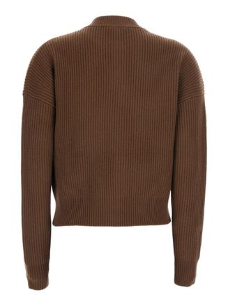 Max Mara Womens Sweater Mstcarnet Brown Wool-Cashmere Tops Top