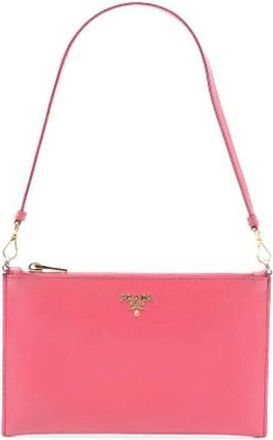 Prada Pre-owned Clutches, female, Pink, Size: ONE SIZE Pre-owned Vintage Leather Clutch