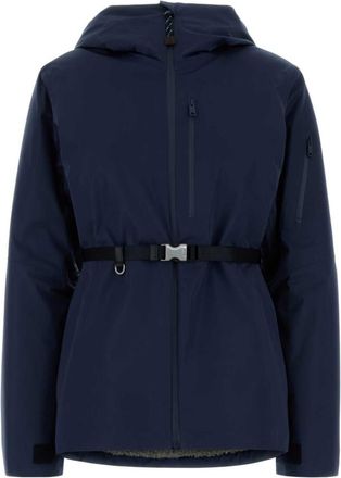 Prada Blue Solid Hood Jacket