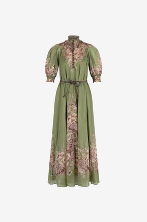 Zimmermann Maxikleid aus bedruckter Ramie Ottie Swing