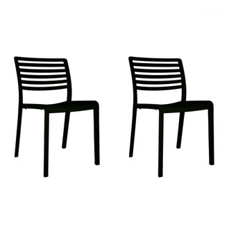 Resol Set 2 Sillas Interior, Exterior Negro Lama Resol