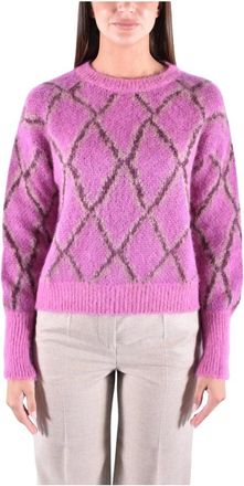 KANGRA Naadloze Wol Alpaca Crewneck Sweater - Dames - Ronde hals truien - Roze - XS - Wol - Truien & Vesten