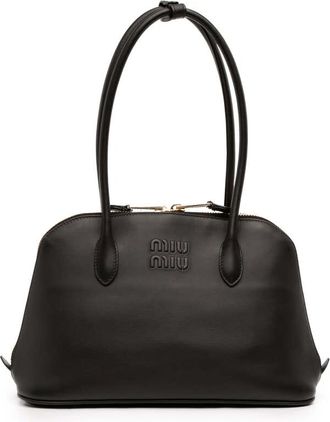 Miu Miu Pre-owned Miu Miu Softy Calfskin Embossed Logo Shoulder Bag Ladies 0W11FY7WLCCUC665