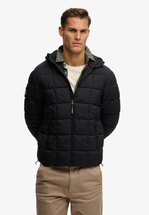 Superdry Steppjacke SUPERDRY HOOD BOX QUILT FUJI LITE JKT, Herren, Gr. XXL, schwarz, Web, Obermaterial: 100% Nylon, unifarben, regular fit normal, Jacken Stepp