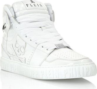 Philipp Plein Super Street Hi-Top Sneakers Skull&Amp;Bones Unisex in White at Nordstrom, Size 36
