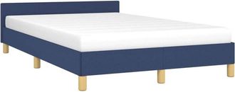 vidaXL Estructura de cama con cabecero sin colchón tela azul 120x200cm Vidaxl