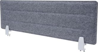 Hhg Nunca Usado] Separador De Escritorio Hhg 947, Mampara De Privacidad Para Oficina, Tela/textil Insonorizante Con Relieve, 100x30cm Gris