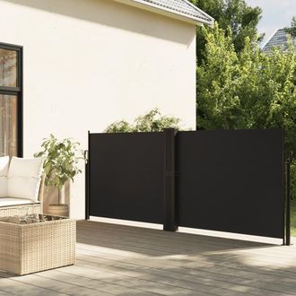 Berkfield Home Retractable Side Awning Black 140x600 cm
