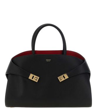 Ferragamo Black Hug Large Satchel