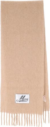 Marni Beige Alpaca Blend Fringed Scarf