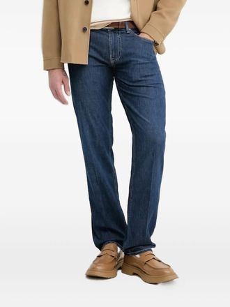 Guess Co five-pocket logo-patch jeans - men - Cotton/Lyocell/Elastane/Elastomultiester - 31/32 - Blue