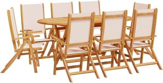 vidaXL Vidaxl - 9 Piece Garden Dining Set Solid Wood Acacia and Textilene