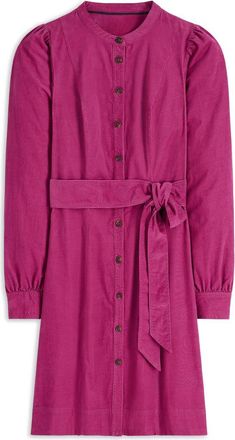 Boden Bre Belted Corduroy Shirtdress in Rich Magenta at Nordstrom, Size 14