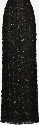 Dolce & Gabbana Long Sequined Mermaid Skirt - Woman Skirts Black 38