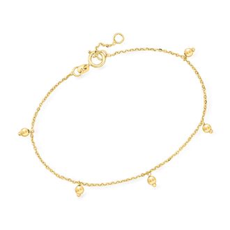 RS Pure by Ross-Simons Italian 14kt Yellow Gold Bead Station Bracelet