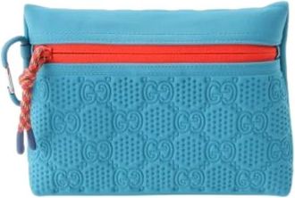 Gucci Pre-owned Pouch - Dames - Vintage Clutch - Blauw - ONE Size - Vintage