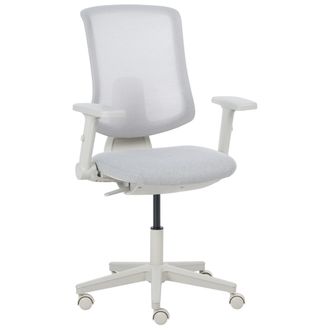 Beliani Silla De Oficina Ergon&oacute;mica Respaldo Ajustable Asiento Deslizante Reposabrazos Ajustables Gris Claro Sero