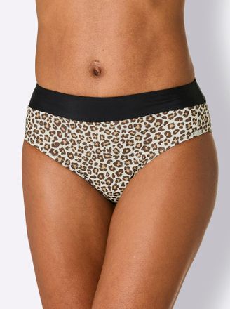 Feel Good Bikini-Hose FEEL GOOD, Damen, Gr. 38, Normalgr&ouml;ssen, beige (champagner, schoko, bedruckt), Elasthan, Polyamid, Badehosen Bikini-Hose