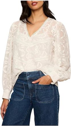 Sanctuary Daydreamer Popover Blouse Womens Clothing Chalk : LG (US 10-12), Cotton/Polyester/Sheer