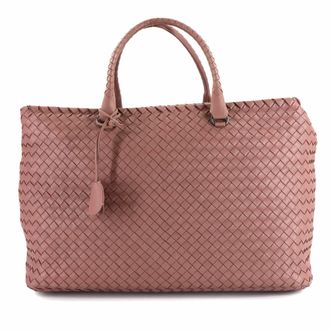 Bottega Veneta Pink Intrecciato Boston Bag (Pre-Owned)