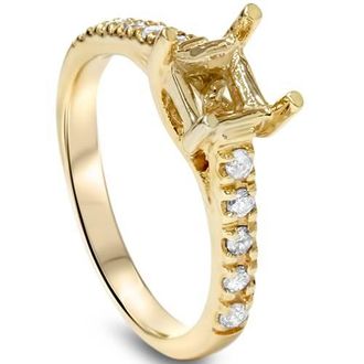 Pompeii3 Diamond Semi Mount Engagement Setting Mounting Gold Ring
