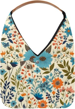 Generic Colorful Flowers Reusable Lightweight Grocery Bags - Foldable Into Compact Pouch, Washable & Sturdy, Multipurpose for Shopping and Travel