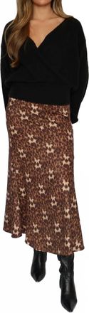 Pinch Design Silky Midi Skirt In Leopard Satin