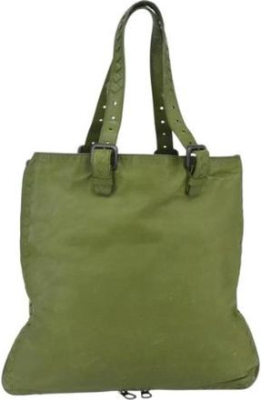 Bottega Veneta Pre-owned Vintage Schoudertas - Dames - Vintage Shopper - Groen - ONE Size - Leer - Vintage