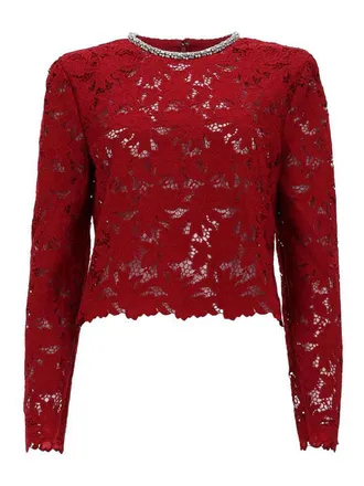 Self Portrait Lace Top With Crystals