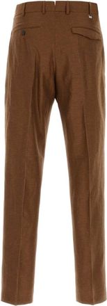 Pantaloni Torino Mens Trousers Brown Virgin Wool Linen
