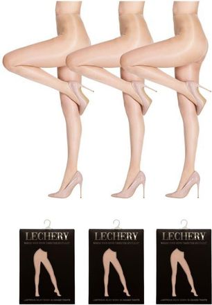 Lechery 3 Pairs of Glossy Sheer Tights in Natural at Nordstrom, Size Small