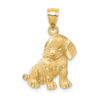 Diamond2Deal 14k Yellow Gold Dog Charm