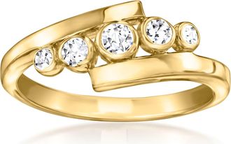 Ross-Simons Bezel-Set Lab-Grown Diamond Ring in 18kt Gold Over Sterling