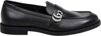 Gucci Double-G Moccasin - Heren - Loafers - Zwart - 45 EU - Leer - Schoenen