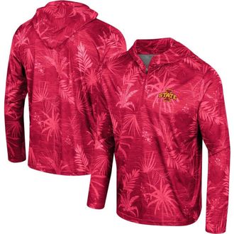 Colosseum Mens Colosseum Cardinal Iowa State Cyclones Palms Printed Lightweight Quarter-Zip Hooded Top at Nordstrom, Size Medium