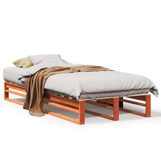 Berkfield Home Bed Frame without Mattress Wax Brown 90x200 cm Solid Wood Pine