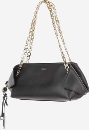 Ferragamo Womens Leather Shoulder Bag Black
