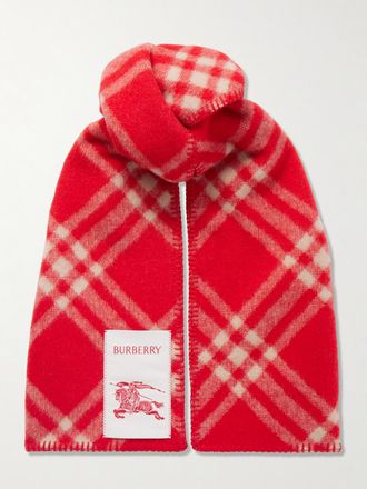 Burberry Sciarpa In Lana A Quadri - Rosso