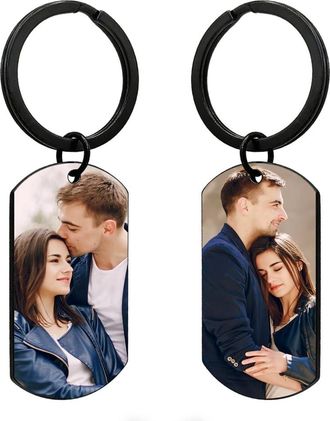 Generic personalised keyring Keychain Custom photo keyring double-sided picture, Customized Gift keyrings for women men grandad dad auntie mum sister best fri