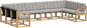 vidaXL Conjunto De Sof&aacute;s De Exterior 10 Uds. Blanco Y Gris Claro Vidaxl