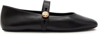 Tory Burch Romy Leather Mary Jane Flats - Black - 10 (IT40.5 / UK7.5)