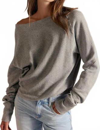 Free People Jess Long Sleeve Shirt In Heather Grey