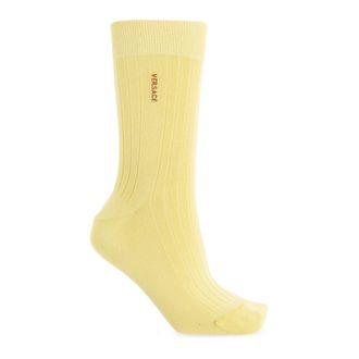 Versace Socks, female, Yellow, Size: S Logo Socks