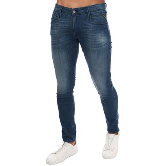 Replay Mens Anbass Slim Fit Jeans in Blue Cotton - Size 38 Regular