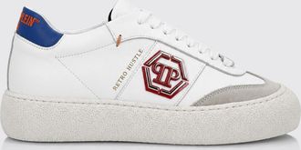 Philipp Plein Sneakers basse Retro Hustle in pelle monogram con suola platform
