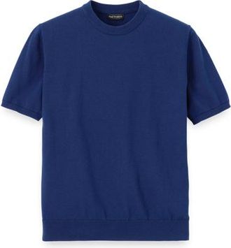 Paul Fredrick Supima Cotton Crew Neck Sweater in Navy at Nordstrom, Size Xx-Large